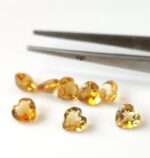 Natural 4×4 mm Citrine Heart Cut Faceted AAA Quality – Citrine Heart Faceted 4mm