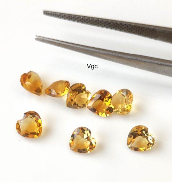 Natural 4×4 mm Citrine Heart Cut Faceted AAA Quality – Citrine Heart Faceted 4mm