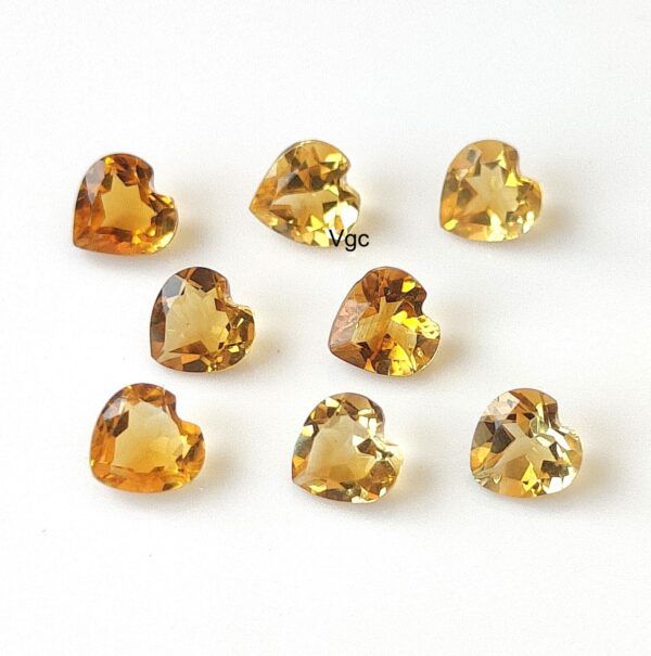 Natural 4×4 mm Citrine Heart Cut Faceted AAA Quality – Citrine Heart Faceted 4mm