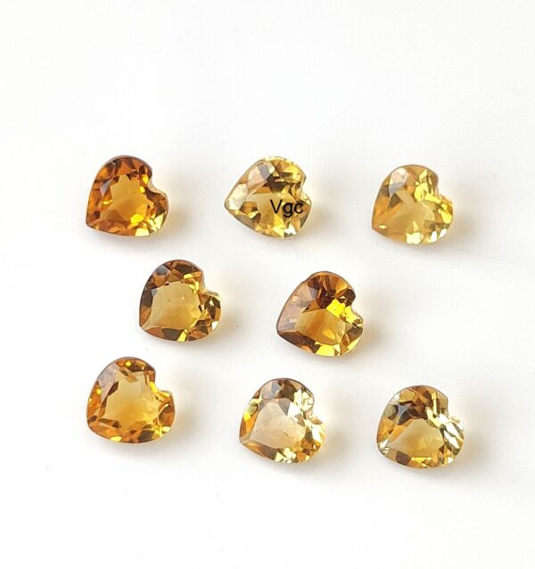 Natural 4×4 mm Citrine Heart Cut Faceted AAA Quality – Citrine Heart Faceted 4mm