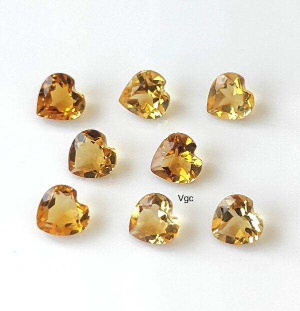 Natural 4×4 mm Citrine Heart Cut Faceted AAA Quality – Citrine Heart Faceted 4mm