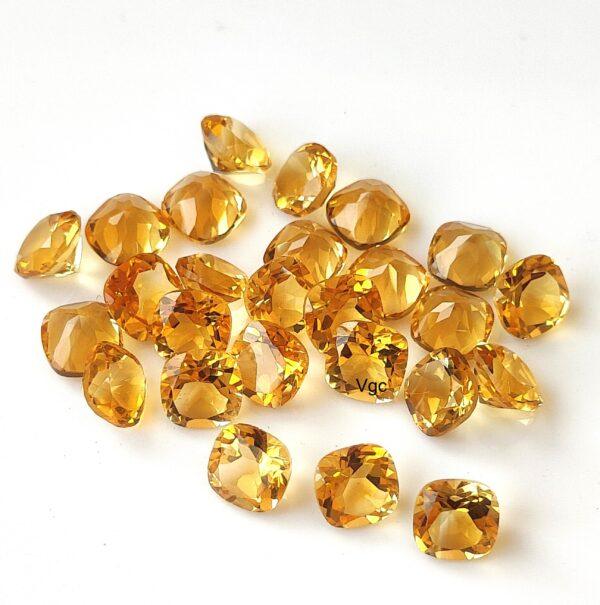 Natural 4×4 mm Citrine Cushion Cut Faceted AAA Quality – Citrine Cushion Faceted 4mm