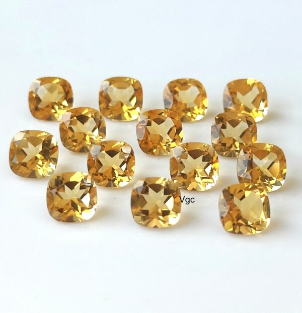 Natural 4×4 mm Citrine Cushion Cut Faceted AAA Quality – Citrine Cushion Faceted 4mm