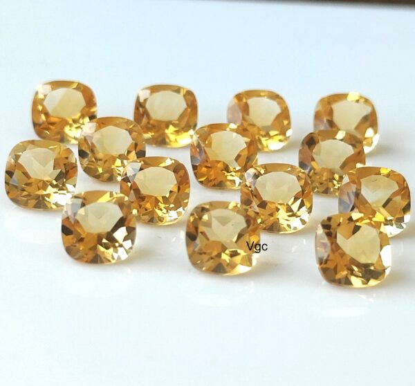 Natural 4×4 mm Citrine Cushion Cut Faceted AAA Quality – Citrine Cushion Faceted 4mm