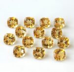 Natural 4×4 mm Citrine Cushion Cut Faceted AAA Quality – Citrine Cushion Faceted 4mm