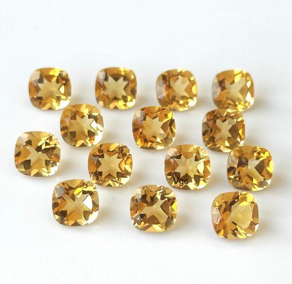 Natural 4×4 mm Citrine Cushion Cut Faceted AAA Quality – Citrine Cushion Faceted 4mm