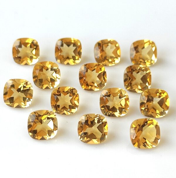 Natural 4×4 mm Citrine Cushion Cut Faceted AAA Quality – Citrine Cushion Faceted 4mm