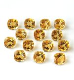 Natural 4×4 mm Citrine Cushion Cut Faceted AAA Quality – Citrine Cushion Faceted 4mm