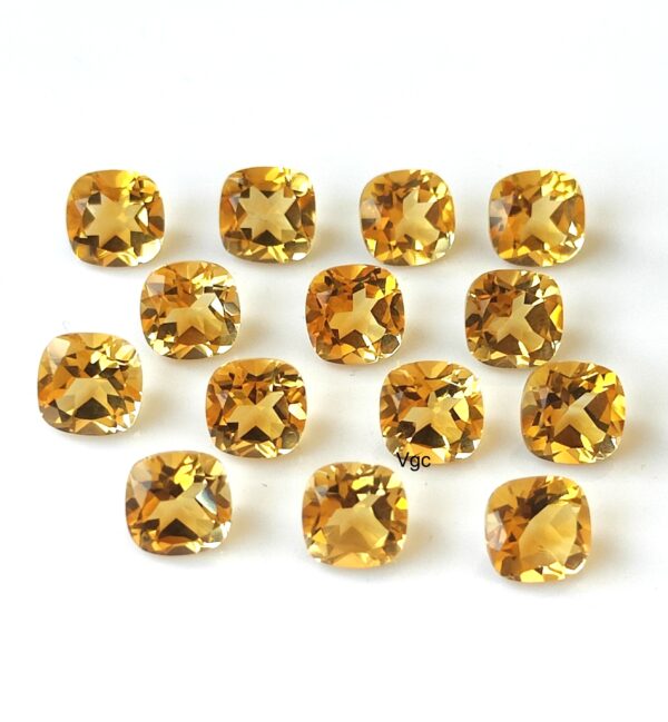 Natural 4×4 mm Citrine Cushion Cut Faceted AAA Quality – Citrine Cushion Faceted 4mm