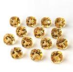 Natural 4×4 mm Citrine Cushion Cut Faceted AAA Quality – Citrine Cushion Faceted 4mm