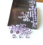 Natural 3 mm Pink Amethyst Square Faceted AAA Quality – Amethyst Square Faceted 3mm