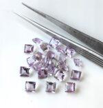 Natural 3 mm Pink Amethyst Square Faceted AAA Quality – Amethyst Square Faceted 3mm