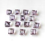 Natural 5 mm Pink Amethyst Square Faceted AAA Quality – Amethyst Square Faceted 5mm