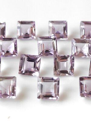 Natural 3 mm Pink Amethyst Square Faceted AAA Quality – Amethyst Square Faceted 3mm