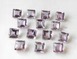 Natural 5 mm Pink Amethyst Square Faceted AAA Quality – Amethyst Square Faceted 5mm