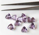 Natural 3 mm Pink Amethyst Trillion Faceted AAA Quality – Amethyst Trillion Faceted 3mm