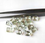 Natural 4×6 mm Green Amethyst Octagon Faceted AAA Quality – Amethyst Octagon Faceted 4x6mm