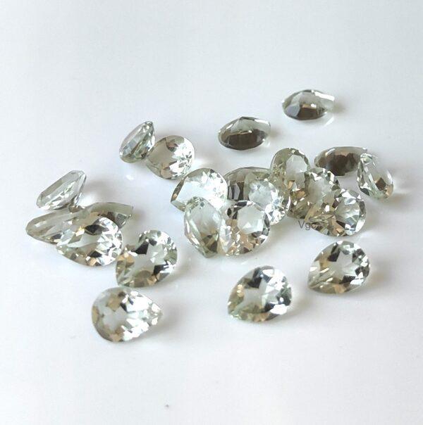 Natural 4×6 mm Green Amethyst Pear Faceted AAA Quality – Amethyst Pear Faceted 4x6mm
