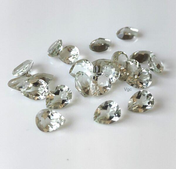 Natural 4×6 mm Green Amethyst Pear Faceted AAA Quality – Amethyst Pear Faceted 4x6mm