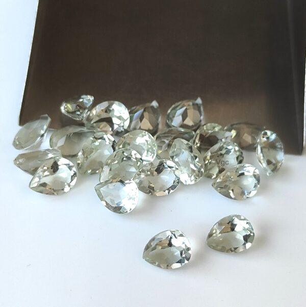 Natural 4×6 mm Green Amethyst Pear Faceted AAA Quality – Amethyst Pear Faceted 4x6mm