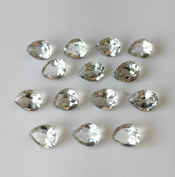 Natural 4×6 mm Green Amethyst Pear Faceted AAA Quality – Amethyst Pear Faceted 4x6mm