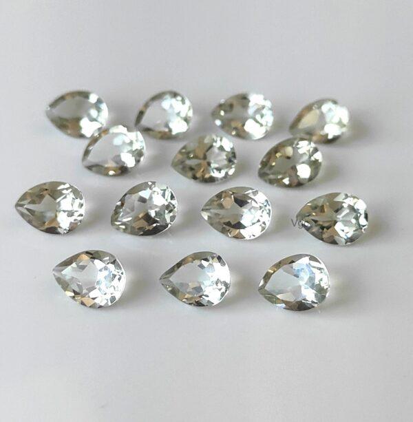 Natural 4×6 mm Green Amethyst Pear Faceted AAA Quality – Amethyst Pear Faceted 4x6mm