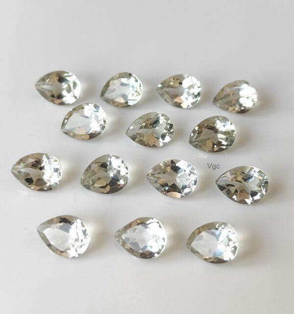 Natural 4×6 mm Green Amethyst Pear Faceted AAA Quality – Amethyst Pear Faceted 4x6mm