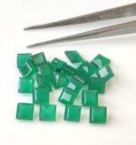 Natural Green Onyx 10 mm Square Faceted Cut – Green Onyx Square Faceted 10mm