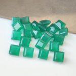Natural Green Onyx 10 mm Square Faceted Cut – Green Onyx Square Faceted 10mm