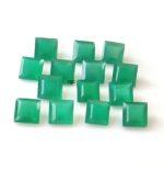 Natural Green Onyx 10 mm Square Faceted Cut – Green Onyx Square Faceted 10mm
