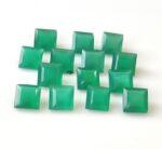 Natural Green Onyx 10 mm Square Faceted Cut – Green Onyx Square Faceted 10mm