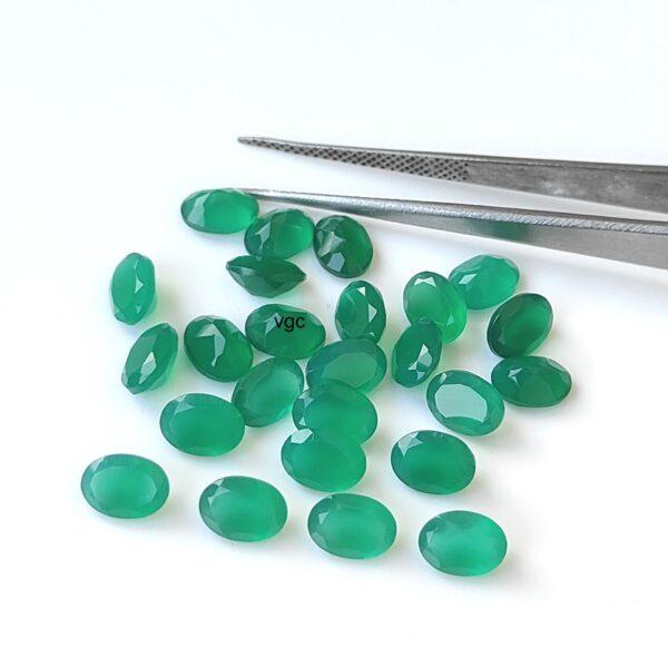 Natural Green Onyx 7×9 mm Oval Faceted Cut – Green Onyx Oval Faceted 7x9mm