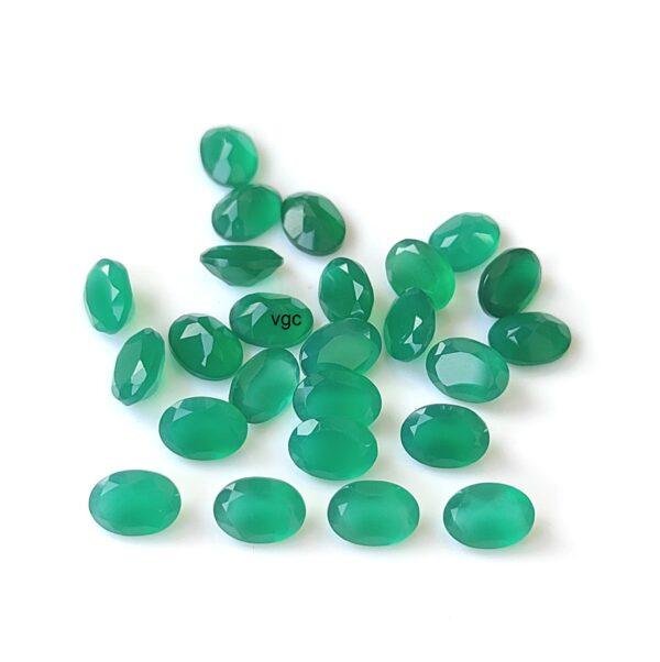 Natural Green Onyx 7×9 mm Oval Faceted Cut – Green Onyx Oval Faceted 7x9mm