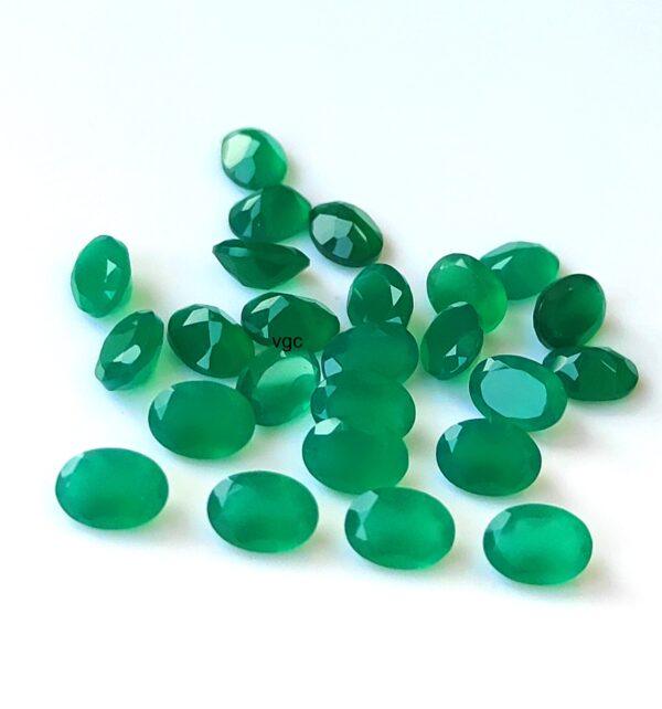 Natural Green Onyx 7×9 mm Oval Faceted Cut – Green Onyx Oval Faceted 7x9mm