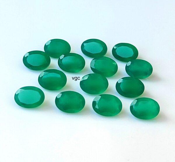 Natural Green Onyx 7×9 mm Oval Faceted Cut – Green Onyx Oval Faceted 7x9mm
