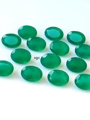 Natural Green Onyx 10×12 mm Oval Faceted Cut – Green Onyx Oval Faceted 10x12mm