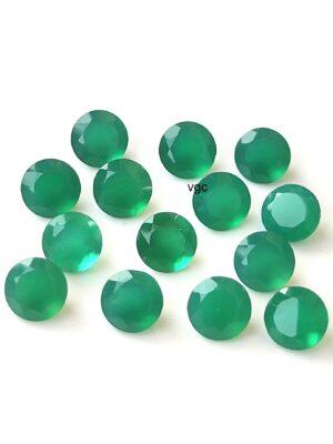 Natural Green Onyx 10 mm Round Faceted Cut – Green Onyx Round Faceted 10mm