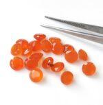 Natural Carnelian 6 mm Round Cut Faceted – Carnelian Round Faceted 6mm