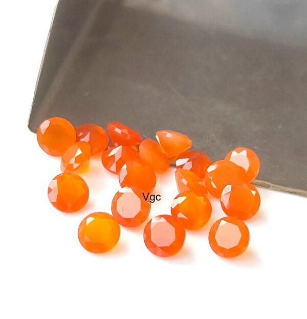Natural Carnelian 6 mm Round Cut Faceted – Carnelian Round Faceted 6mm