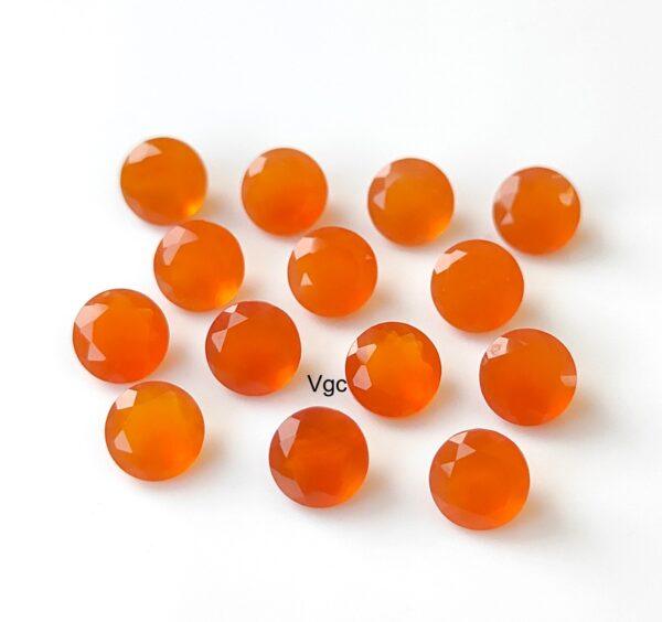 Natural Carnelian 6 mm Round Cut Faceted – Carnelian Round Faceted 6mm