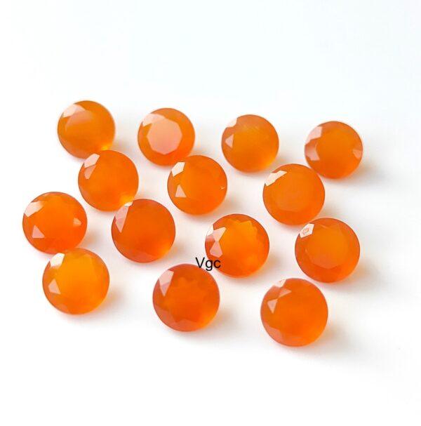 Natural Carnelian 6 mm Round Cut Faceted – Carnelian Round Faceted 6mm