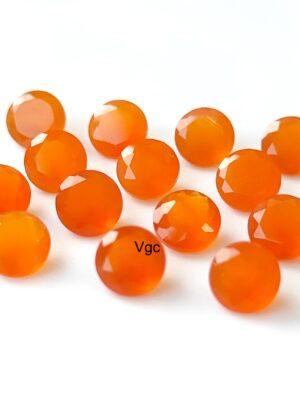 Natural Carnelian 10 mm Round Cut Faceted – Carnelian Round Faceted 10mm
