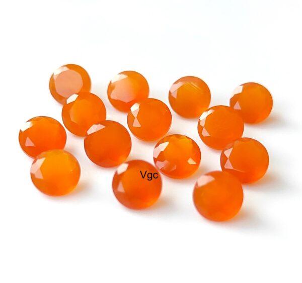 Natural Carnelian 6 mm Round Cut Faceted – Carnelian Round Faceted 6mm