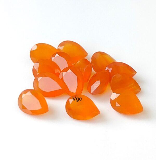 Natural Carnelian 5×7 mm Pear Cut Faceted – Carnelian Pear Faceted 5x7mm