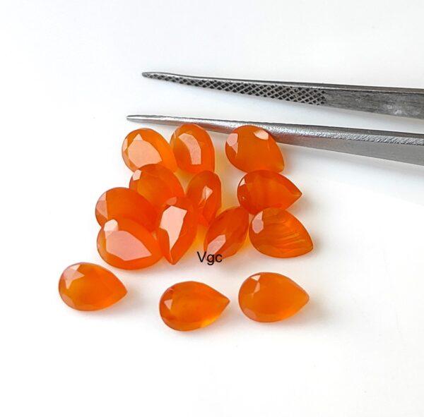 Natural Carnelian 5×7 mm Pear Cut Faceted – Carnelian Pear Faceted 5x7mm