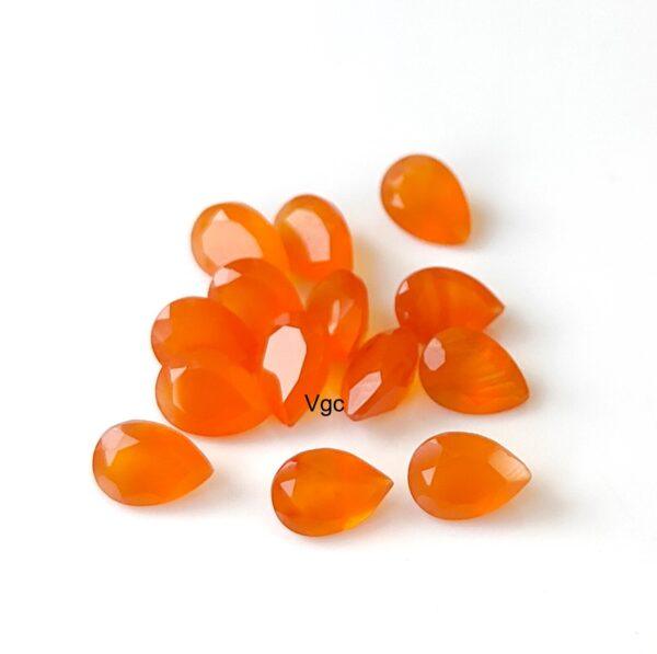 Natural Carnelian 5×7 mm Pear Cut Faceted – Carnelian Pear Faceted 5x7mm