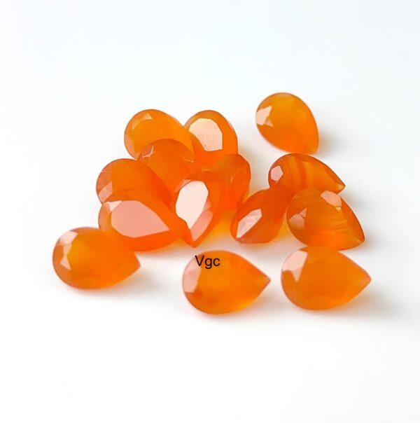 Natural Carnelian 5×7 mm Pear Cut Faceted – Carnelian Pear Faceted 5x7mm