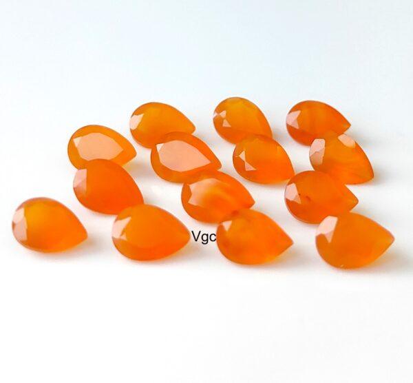 Natural Carnelian 5×7 mm Pear Cut Faceted – Carnelian Pear Faceted 5x7mm