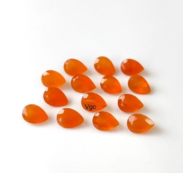 Natural Carnelian 5×7 mm Pear Cut Faceted – Carnelian Pear Faceted 5x7mm