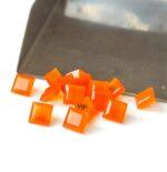 Natural Carnelian 8 mm Square Cut Faceted – Carnelian Square Faceted 8mm